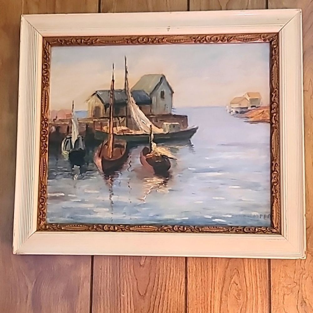 Beautiful Vintage Gene Cooper Original Oil On Wood!